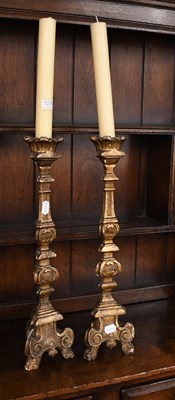 Lot 1276 - A Pair of 18th Century Continental Candle...