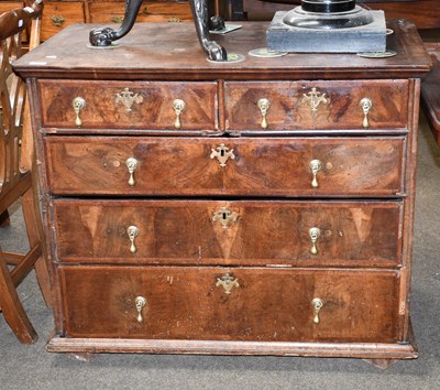 Lot 1306 - A George II Walnut and feather Banded Chest of...