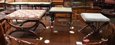 Lot 1302 - A Victorian Stool on Curved X-Framed Supports,...