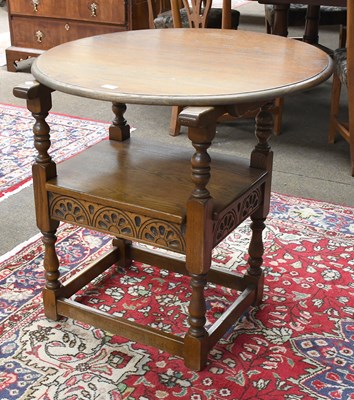 Lot 1310 - An Early 20th Century Oak Monk's Bench, with...