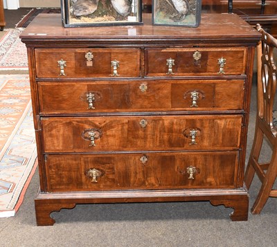 Lot 1307 - A George II Walnut Four Height Chest of...