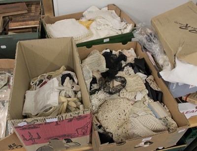 Lot 240 - Assorted Textiles and Lace comprising lace,...
