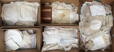 Lot 1143 - Assorted Mainly 20th Century Linen, Lace,...