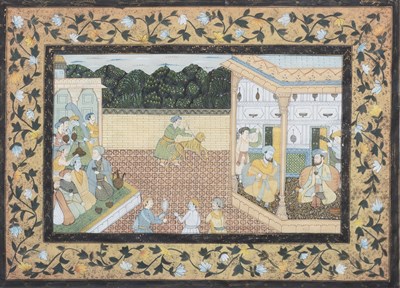 Lot 216 - Indian School (Raj Period) Mughal court scene...