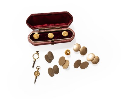 Lot 268 - A Pair of 9 Carat Gold Cufflinks, comprising...