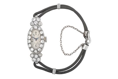 Lot 2388 - A Lady's Diamond Wristwatch, 1930's manual...