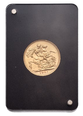 Lot 170 - Victoria, Sovereign 1901; encapsulated and...