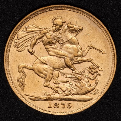 Lot 140 - Victoria, Sovereign 1876S, Sydney Mint, St....