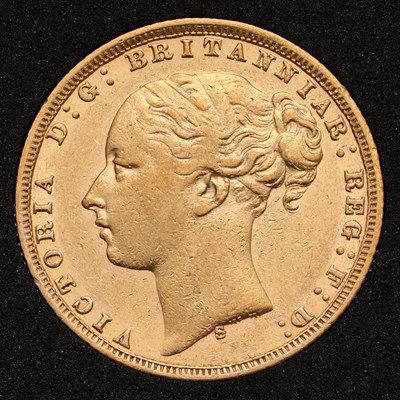 Lot 140 - Victoria, Sovereign 1876S, Sydney Mint, St....
