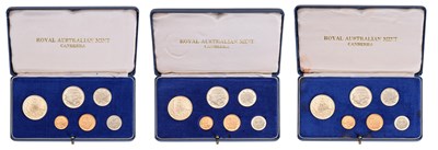 Lot 392 - 3x Australia, Proof Sets 1966, 6 coin sets...