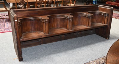 Lot 1406 - A Victorian Pitch Pine Gothic Choir Stall,...