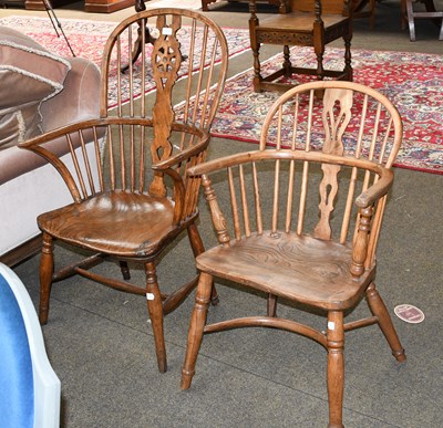 Lot 1312 - A 19th Century Ash and Elm Windsor Chair, with...