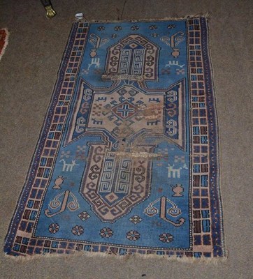 Lot 459 - A red ground rug and a blue ground rug (2)