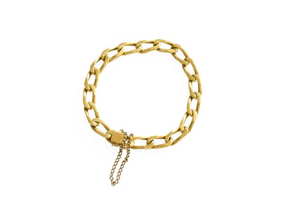 Lot 385 - An 18 Carat Gold Curb Link Bracelet, length 20....