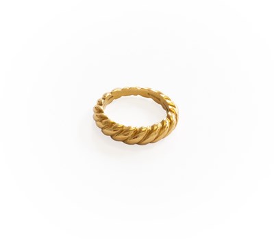 Lot 363 - An 18 Carat Gold Ring, of tapered rope twist...