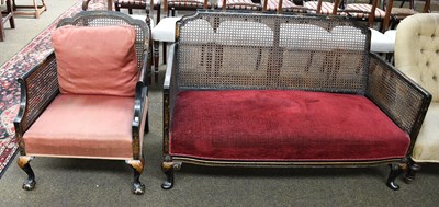 Lot 1317 - A 1920's Lacquered and Caneware Two-Seater...