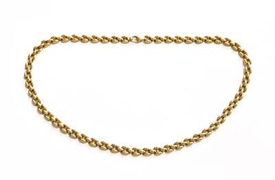 Lot 376 - A 9 Carat Gold Brick Link Necklace, length 41.5cm
