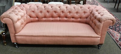Lot 1321 - A Late Victorian Chesterfield Two-Seat Sofa,...