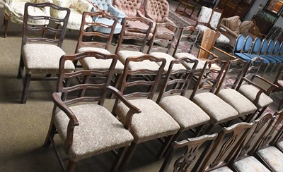 Lot 1325 - Eleven George III Style Mahogany Style Dining...