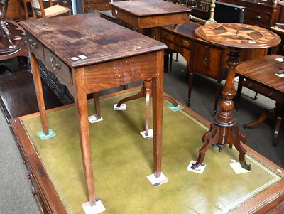 Lot 1337 - A George III Mahogany Two Drawer Side Table,...