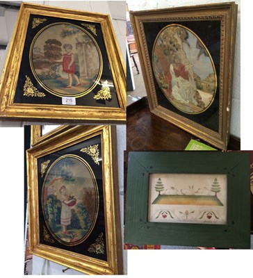 Lot 215 - Pair of Early 19th Century Silk Work Pictures...