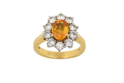 Lot 2226 - An 18 Carat Gold Synthetic Yellow Sapphire and...