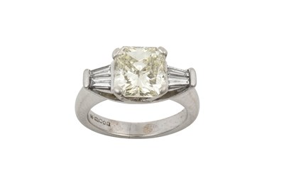 Lot 2303 - A Platinum Diamond Ring the radiant cut...
