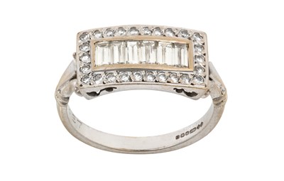 Lot 2346 - An 18 Carat White Gold Diamond Ring six...