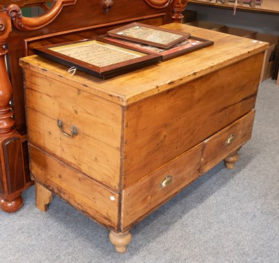 Lot 1384 - A 19th Century Pine Mule Chest, 124cm, by 66cm,...