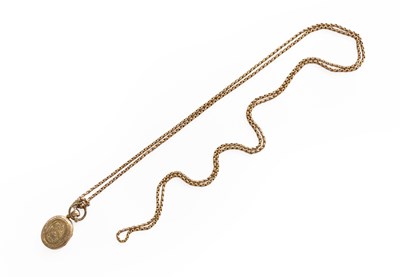 Lot 370 - A Watch Chain, with applied plaque stamped 9C,...