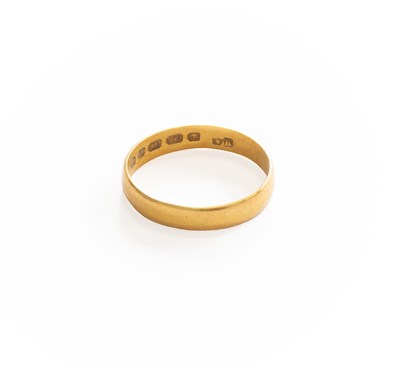 Lot 362 - A 22 Carat Gold Band Ring, finger size L