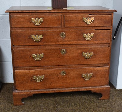 Lot 1366 - A 18th Century Oak Four Height Chest of...