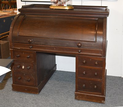 Lot 1387 - A Victorian Mahogany Twin Pedestal Cylinder...