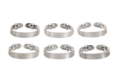 Lot 2133 - A Set of Six Danish Silver Napkin-Rings