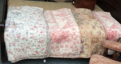 Lot 219 - Modern Patchwork Bed Quilts, comprising a pair...