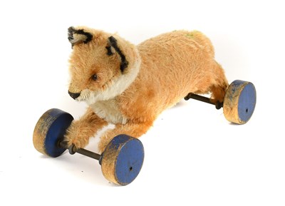 Lot Circa 1920s Steiff Plush Fox on 'eccentric'...