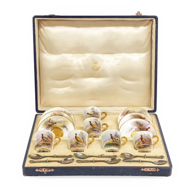 Lot 41 - A Royal Worcester Porcelain Coffee Set, circa...