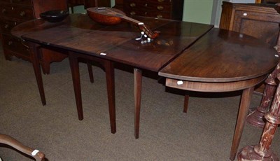 Lot 487 - Mahogany gateleg D-end Georgian dining table