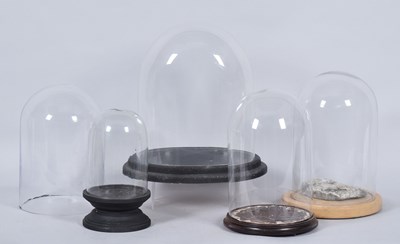 Lot 69 - Glass Domes: A Group of Five Various Glass...