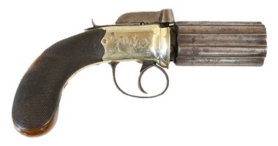 Lot 376 - A 19th Century Six Shot Percussion Pepperbox...