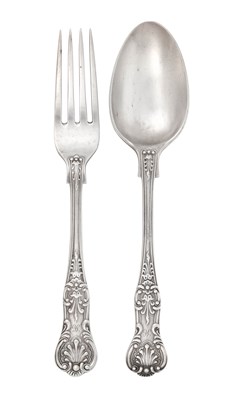 Lot 2086 - A Set of Victorian and George V Silver Dessert-Spoons and George V Silver Dessert-Forks