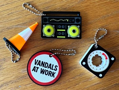 Lot 2 - Vandals at Work: 3D Printed Keyring Bundle,...