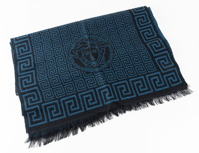 Lot 1000 - Gianni Versace Wool Scarf in black and silver...