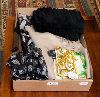 Lot 1148 - Modern Silk Scarves comprising two Moschino...