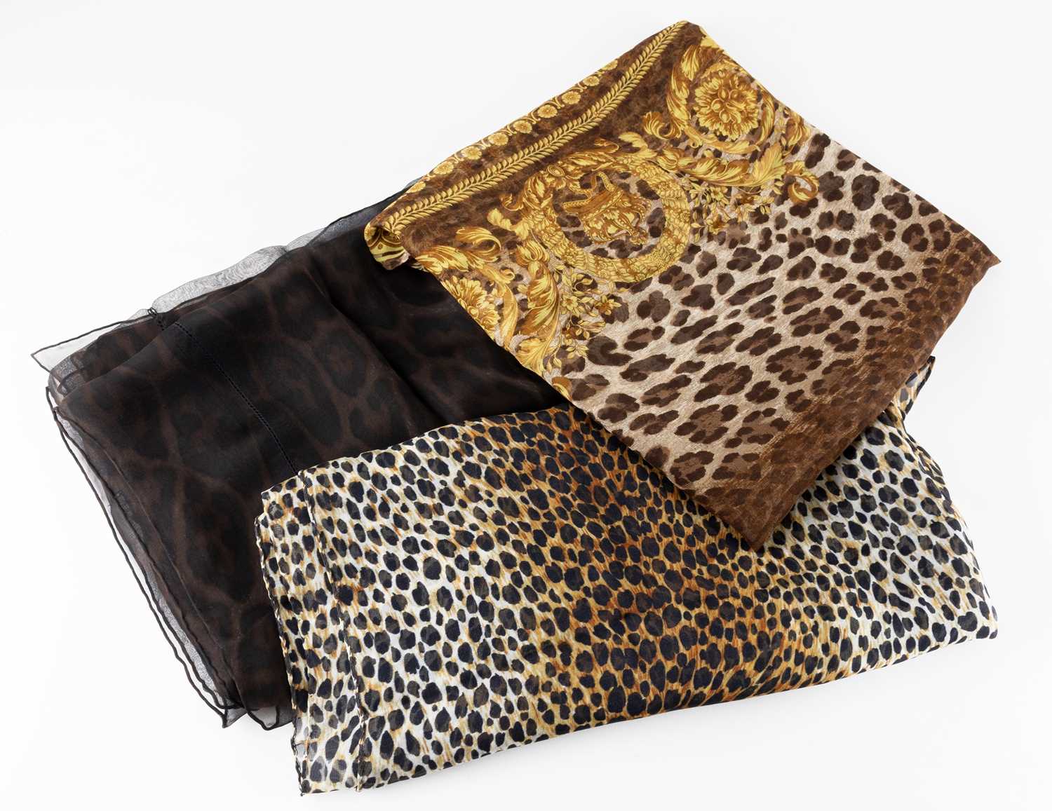 Lot 1004 - Dolce & Gabbana Leopard Print Silk Scarf,...