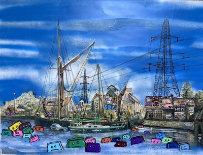 Lot 17 - SOLA (Contemporary) "Village Tape Over" Spray...