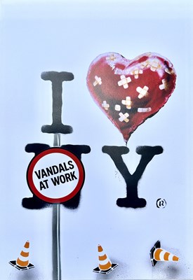 Lot 22 - A Vandals at Work Sticker, "I Love York",...