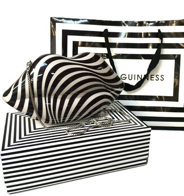 Lot 1030 - A Lulu Guiness Black and White Lips Clutch Bag...