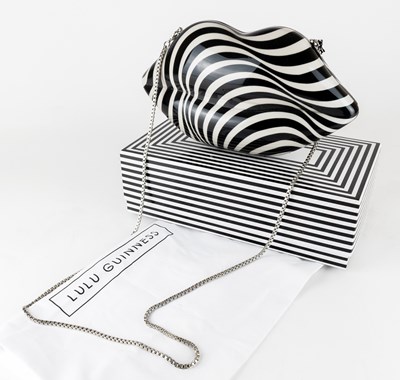 Lot A Lulu Guiness Black and White Lips Clutch Bag...