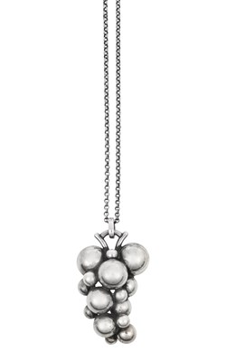 Lot 2343 - A Silver Pendant on Chain, by Georg Jensen the...